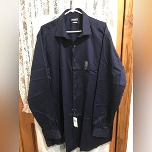Navy Blue Button Up Shirt by Van Huesen
